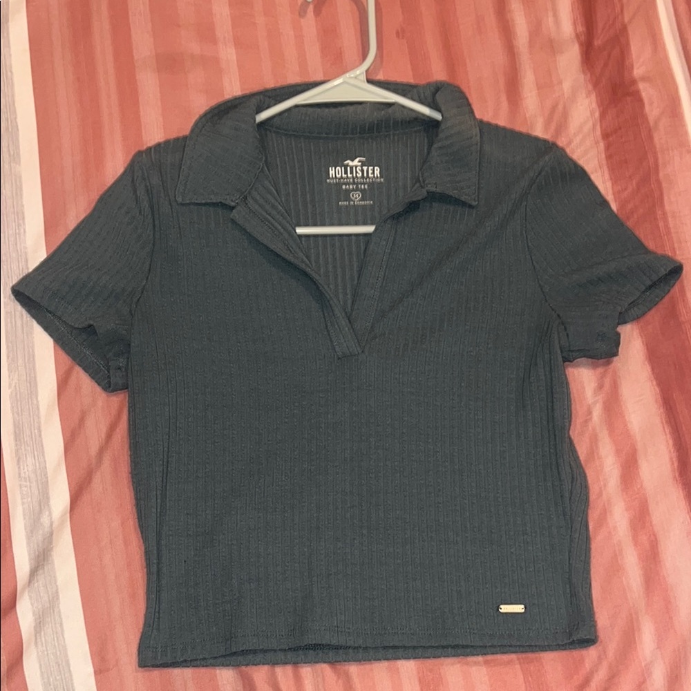 Hollister Dark Green Fitted baby tee Shirt